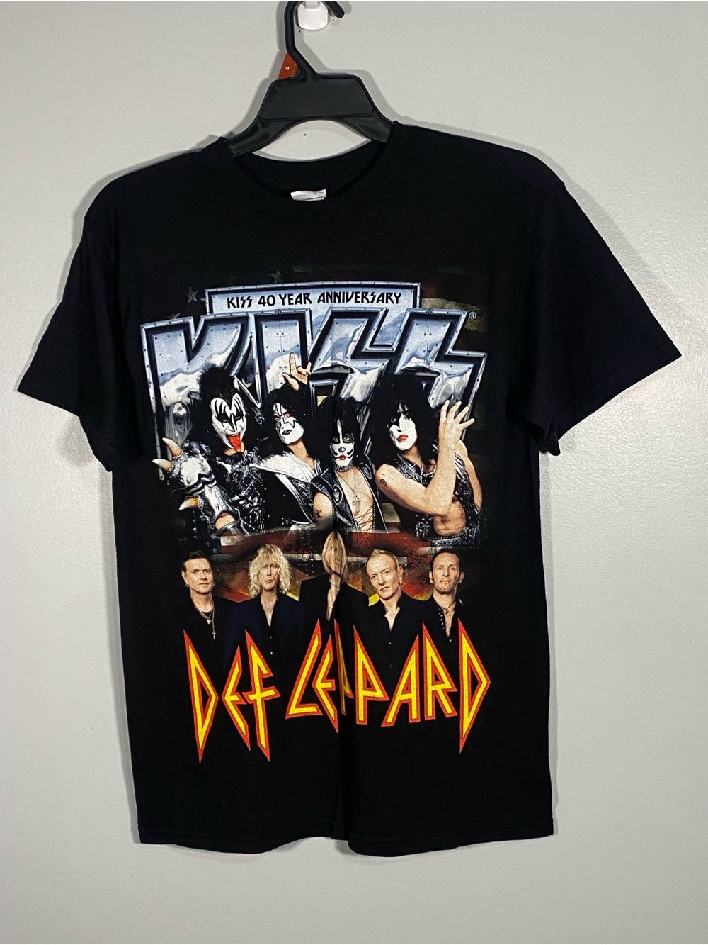 Alstyle Black KISS x Def Leppard Graphic Tee